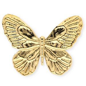 Statement broches van Stainless steel Roestvrij staal (RVS) butterfly Gold