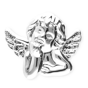 Statement broches van Stainless steel Roestvrij staal (RVS) angel Silver