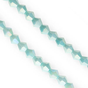 Top bicone facet kralen 6mm Aqua green-AB coating