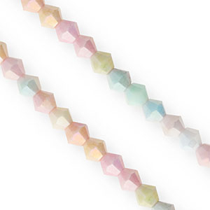 Top bicone facet kralen 6mm Multicolour pastel-AB coating