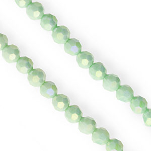 Facet kralen top quality round 6mm Light green-AB coating