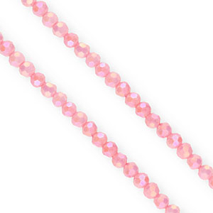 Facet kralen top quality round 4mm Pink-AB coating