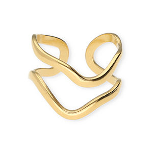Ringen van Stainless steel Roestvrij staal (RVS) Gold