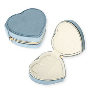 Reisdoosje voor sieraden heart Grey blue