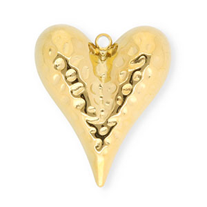 Bedels van Stainless steel Roestvrij staal (RVS) heart Gold