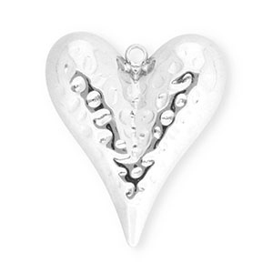 Bedels van Stainless steel Roestvrij staal (RVS) heart Silver
