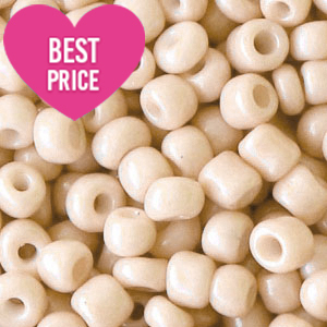 Rocailles 6/0 (4mm) Latte beige