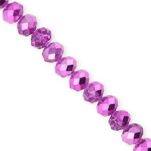 Facet kralen top quality disc 8x6mm Orchid purple-pearl shine coating