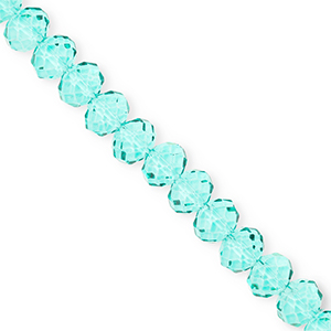 Facet kralen top quality disc 8x6mm Turquoise green