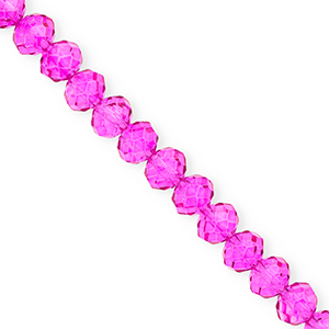 Facet kralen top quality disc 8x6mm Fuchsia pink
