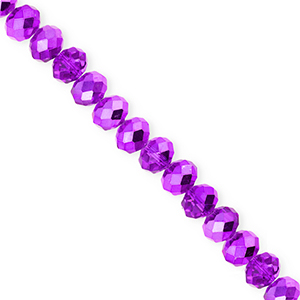 Facet kralen top quality disc 6x5mm Dark purple-pearl shine coating