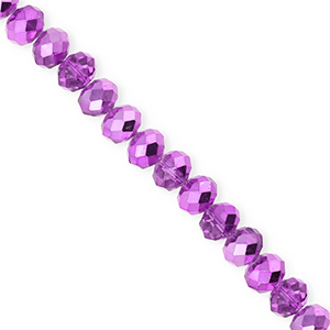 Facet kralen top quality disc 6x5mm Purple-pearl shine coating