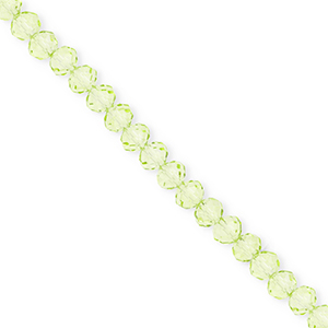 Facet kralen top quality disc 4x3mm Light green
