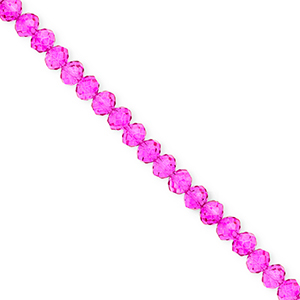 Facet kralen top quality disc 4x3mm Fuchsia pink