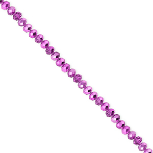 Facet kralen top quality disc 3x2mm Orchid purple-pearl shine coating