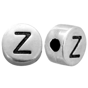 DQ metaal letterkraal Z Antiek zilver (nikkelvrij)