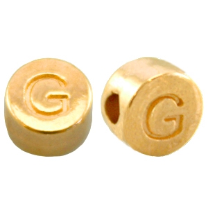 DQ metaal letterkraal G Goud (nikkelvrij)