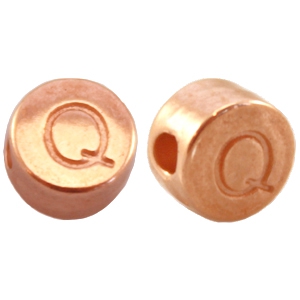 DQ metaal letterkraal Q Ros&eacute; goud (nikkelvrij)