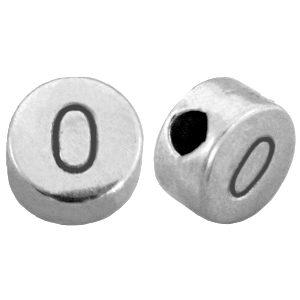 DQ metaal cijferkralen # 0 Antiek zilver (nikkelvrij) 