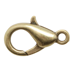 DQ metalen karabijn slot 23mm Antiek brons (nikkelvrij)