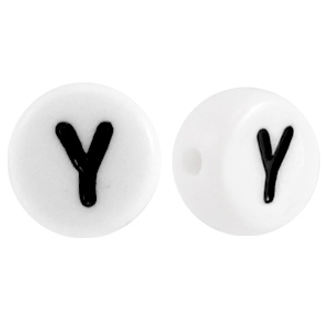 Acryl letterkraal letter Y Wit