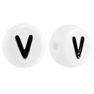 Acryl letterkraal letter V Wit