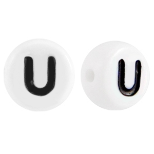 Acryl letterkraal letter U Wit