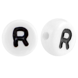 Acryl letterkraal letter R Wit