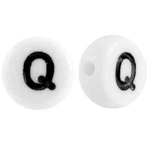 Acryl letterkraal letter Q Wit