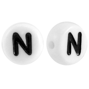 Acryl letterkraal letter N Wit