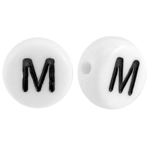 Acryl letterkraal letter M Wit