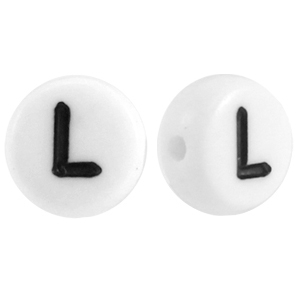 Acryl letterkraal letter L Wit