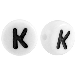 Acryl letterkraal letter K Wit