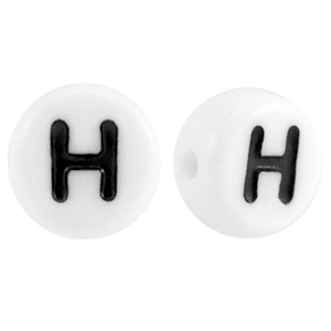 Acryl letterkraal letter H Wit