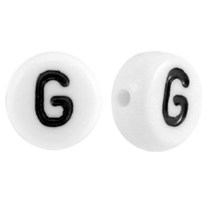 Acryl letterkraal letter G Wit