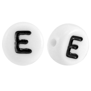 Acryl letterkraal letter E Wit