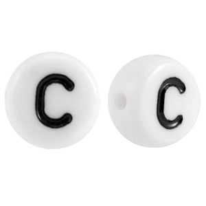 Acryl letterkraal letter C Wit