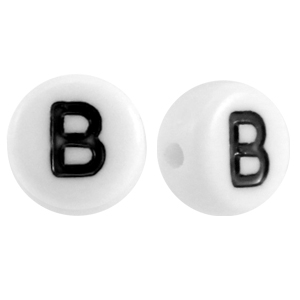Acryl letterkraal letter B Wit