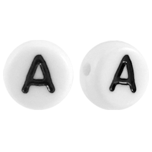 Acryl letterkraal letter A Wit