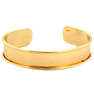 DQ metaal basis armband (voor 10mm leer/koord) Goud (nikkelvrij)