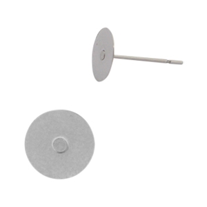 Oorbellen/oorstekers van Stainless steel Roestvrij staal (RVS) voor 7mm cabochon en SS34 flatback Zilver 