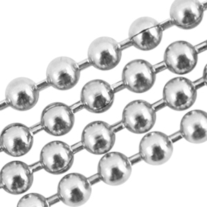 Stainless steel ball chain 2mm van roestvrij staal (RVS) Zilver 