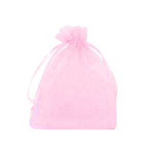 Organza sieraden zakje 9x12cm Pink rose