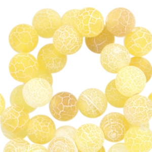 Natuursteen kralen chalcedoon (kwarts) 8mm Yellow opal