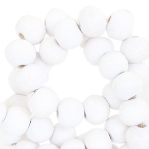 Houten kralen 8mm rond White