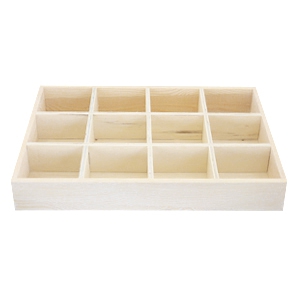 Sieraden display hout 12-vaks Natural (natuurlijke kleur van het hout)