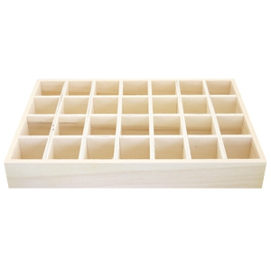 Sieraden display hout 28-vaks Natural (natuurlijke kleur van het hout)