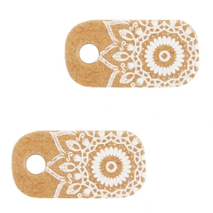 Kaartjes voor sieraden "made with love" mandala Brown