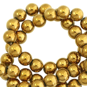 Kralen hematite rond 4mm Gold