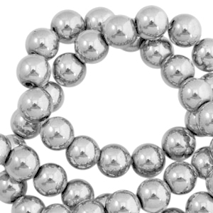 Kralen hematite rond 4mm Light grey